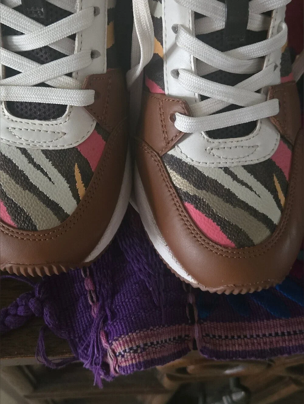 Michael Kors Brown Multicolor Platform Sneaker